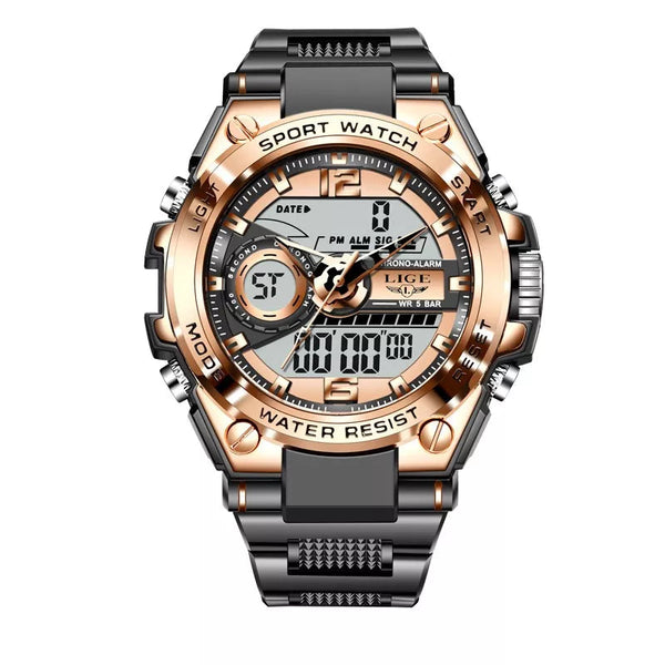 Relógio King dourado com detalhes refinados